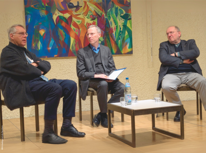 500 JAhre Täuferbewegung: Vernissage Michaelsgemeinde Bensheim am 22.1.2025. Dr. h.c. Christian Schad, Dr. Lothar Triebel