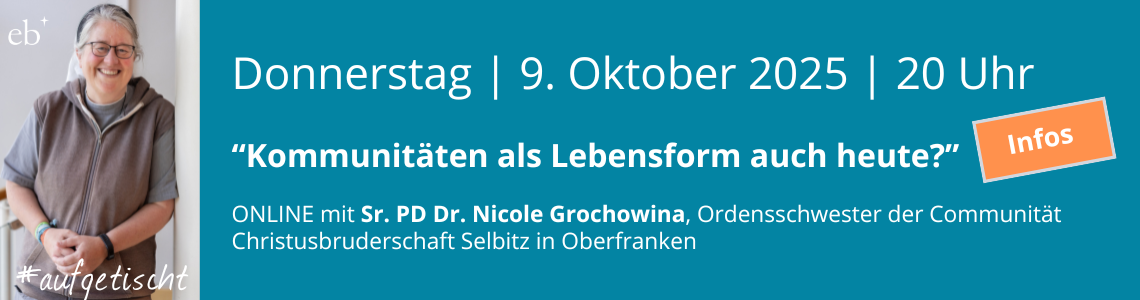 #aufgetischt mit Sr. PD. Dr. Nicole Grochowina am 9.10.2025